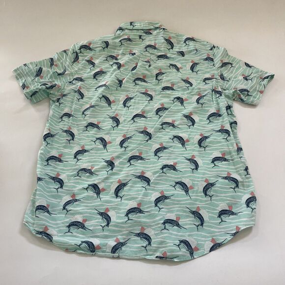 VINEYARD VINES Murray Shirt Men's Large All Over Fish Print Hawaiian Tropical‎ - Picture 5 of 9